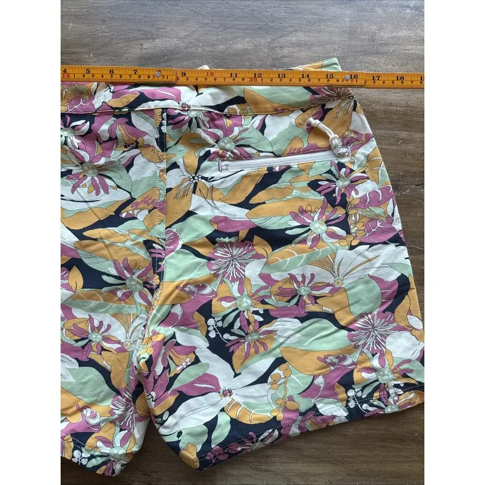Marine Layer Coronado Board Shorts Men’s 32 6” Floral Pink Yellow Swim Resort